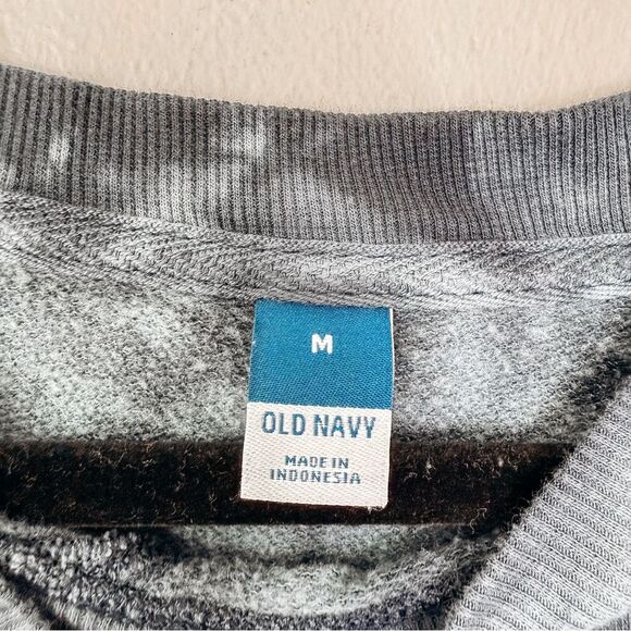 Old Navy Blue Tie Dye Long Sleeve Crewneck Sweater Size Medium - Picture 3 of 5